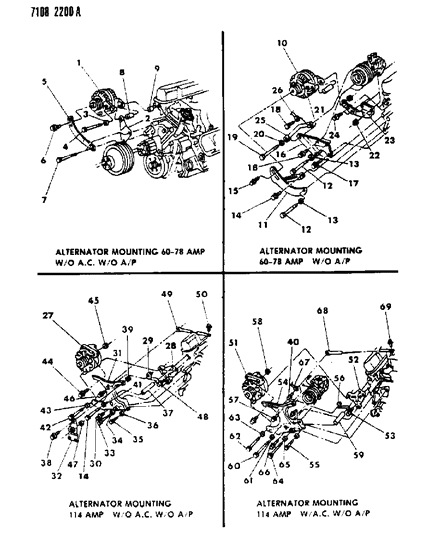 1987 Dodge Diplomat Alternator & Mounting Diagram 2 - Thumbnail