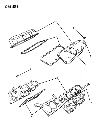 1990 Chrysler New Yorker Base Model Cylinder Head Diagram 3 - Thumbnail