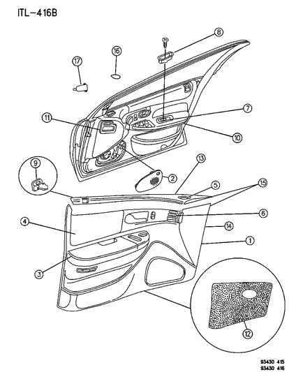 1995 Chrysler LHS Grille Diagram for EN46MAZ