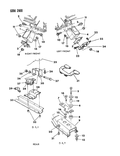 1989 Dodge D150 Engine Mounting Diagram 3 - Thumbnail