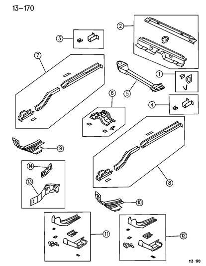 1996 Dodge Stratus Suspension Crossmember, Rear Diagram for 4584497