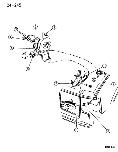 1994 Dodge Caravan Plumbing - Heater Diagram 1 - Thumbnail
