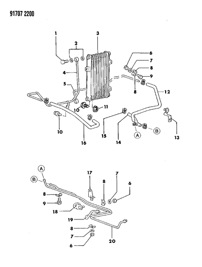 1991 Dodge Ram 50 Oil Cooler Lines Diagram 2 - Thumbnail