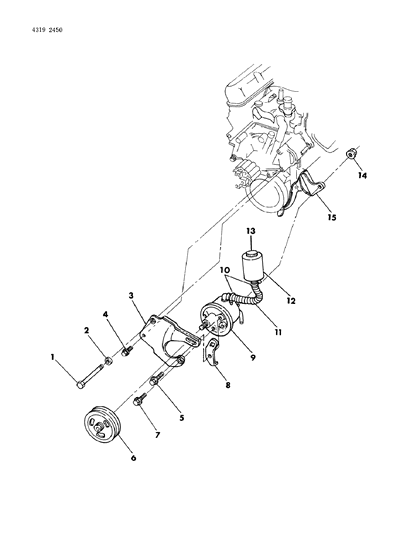 1984 Dodge Ram Wagon Pump Mounting - Power Steering Diagram 2 - Thumbnail