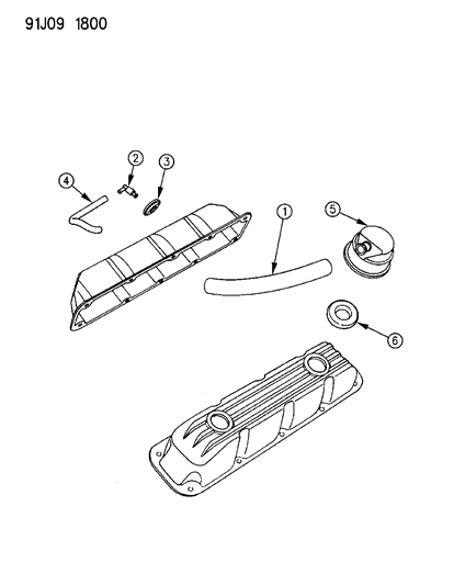 1993 Jeep Grand Wagoneer Crankcase Ventilation Diagram 2 - Thumbnail