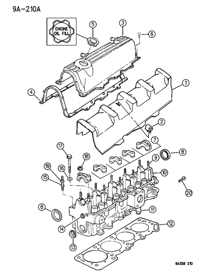 1994 Dodge Dakota Hose Connector Diagram for 53020185