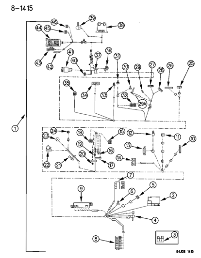 1995 Jeep Grand Cherokee Block Assembly, Junction Diagram for 56018509