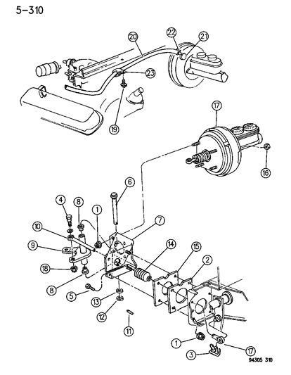 1994 Dodge Ram Wagon Booster - Power Brake Diagram