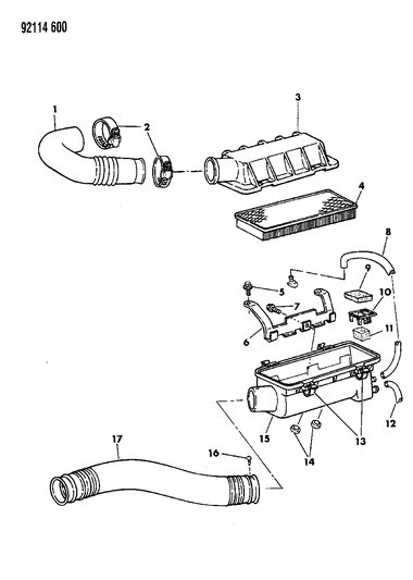 1992 Dodge Shadow Air Cleaner Diagram 3 - Thumbnail