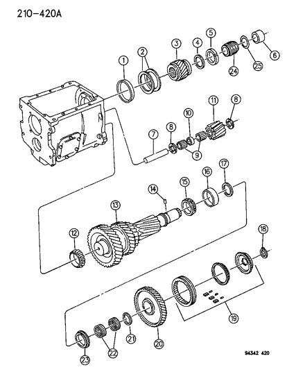 1996 Dodge Ram 3500 Shim Package, Countershaft Rear Bearing Diagram for 4637780
