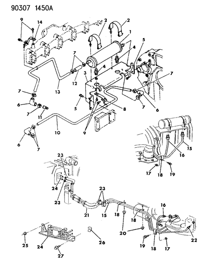 1990 Dodge Ramcharger Fog Lamp , (150 Series ) (Sport Package) 1990 Diagram for 6100218