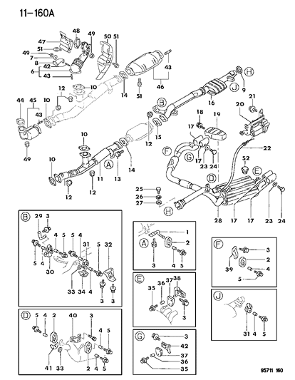 1996 Dodge Stealth Exhaust System Diagram 1 - Thumbnail