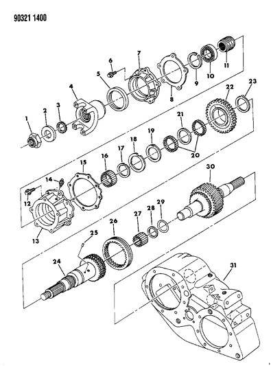 1992 Dodge D150 Case, Transfer, Shafts And Gears Diagram 2 - Thumbnail