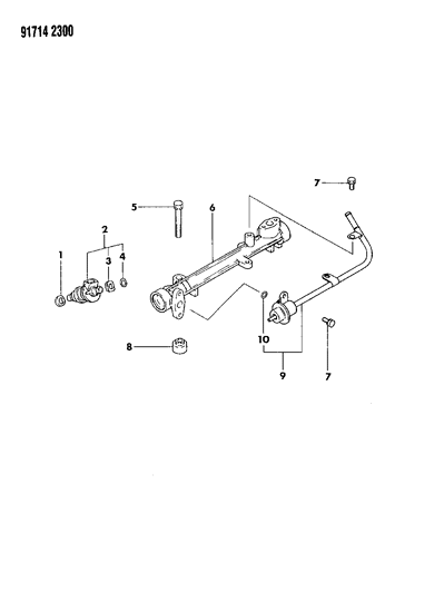 1991 Dodge Ram 50 Fuel Rail & Related Parts Diagram 1 - Thumbnail