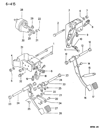 1995 Dodge Stealth Brake Switch Diagram for MB596608