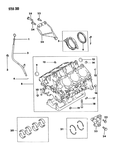 1989 Dodge Raider Cylinder Block Diagram 2 - Thumbnail