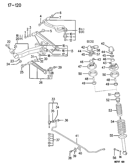 1996 Dodge Stealth Suspension - Rear Diagram 2 - Thumbnail
