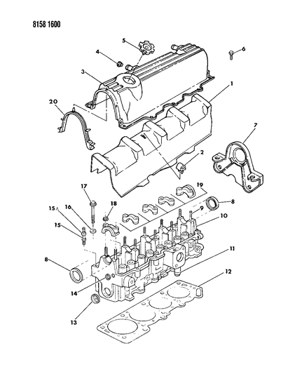 1988 Chrysler New Yorker Base Model Cylinder Head Diagram 2 - Thumbnail