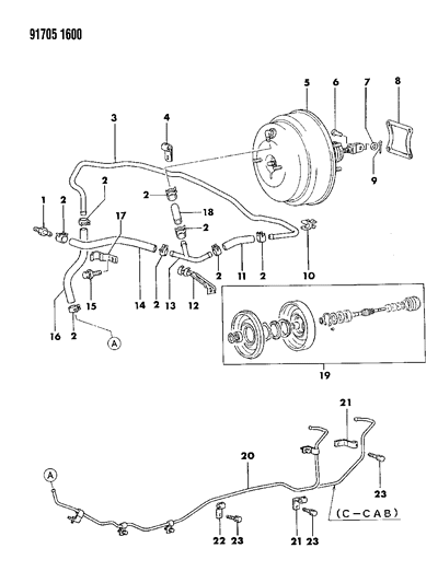 1991 Dodge Ram 50 Check Valve Gasket Diagram for MB238089