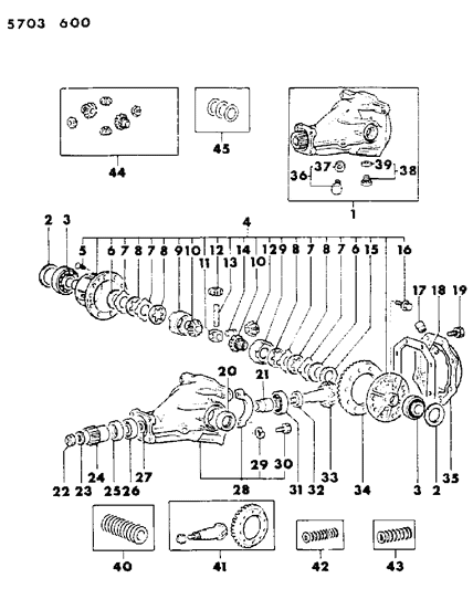 1986 Dodge Conquest Pinion Bearings Diagram for MB393470
