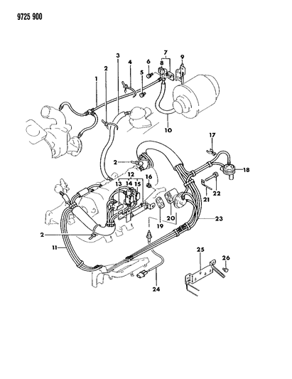 1989 Dodge Colt EGR System Diagram 1 - Thumbnail