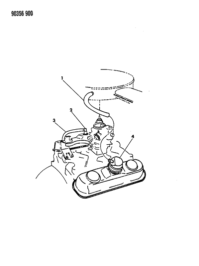1992 Dodge Ram Wagon Crankcase Ventilation Diagram 1 - Thumbnail