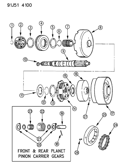 1993 Jeep Grand Wagoneer Gear Train & Intermediate Shaft Diagram 2 - Thumbnail