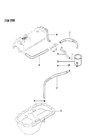 1987 Dodge Colt Oil Separator & Engine Breather Diagram 3 - Thumbnail