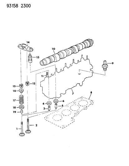 1993 Chrysler New Yorker Salon Camshaft & Valves Diagram 1 - Thumbnail