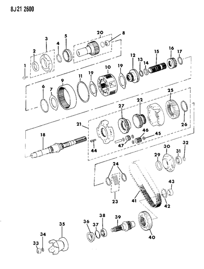 1990 Jeep Comanche Gear Train Diagram 3 - Thumbnail