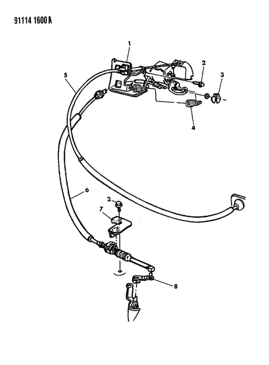 1991 Chrysler LeBaron GTC Throttle Control Diagram 1 - Thumbnail