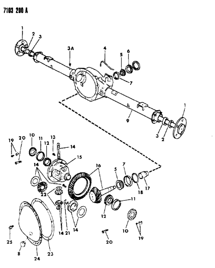 1987 Dodge Diplomat Axle, Rear, With Differential And Carrier Diagram 2 - Thumbnail