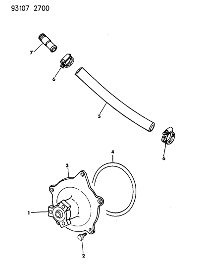 1993 Chrysler New Yorker Salon Water Pump & Related Parts Diagram 3 - Thumbnail