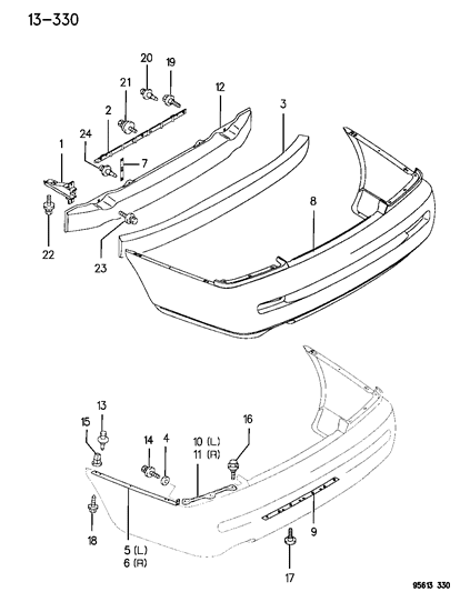 1996 Dodge Avenger Mount Bracket Bolt Diagram for MB344632