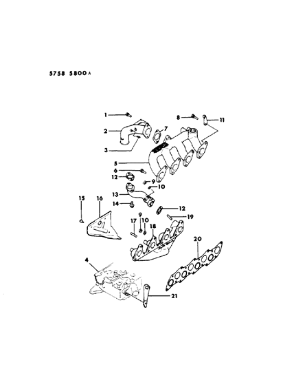 1986 Chrysler Conquest Manifold - Intake & Exhaust Diagram 3 - Thumbnail