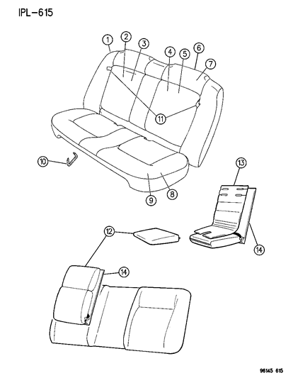 1996 Dodge Neon Rear Seat Diagram 2 - Thumbnail