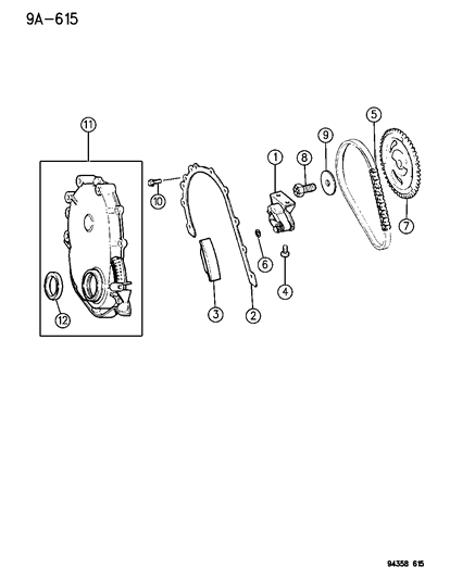 1996 Dodge Dakota Timing Gear & Case & Cover Diagram 1 - Thumbnail