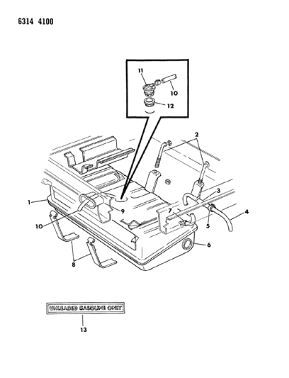 1986 Dodge Ram Wagon Fuel Tank Diagram 1 - Thumbnail