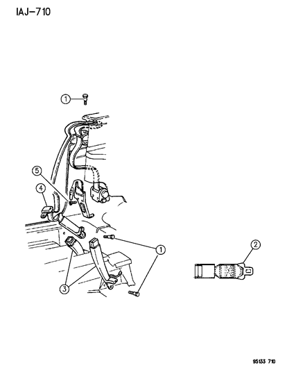 1995 Chrysler LeBaron Belt - Front Seat Diagram 1 - Thumbnail