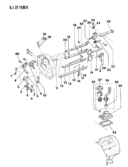 1988 Jeep J10 Forks, Rails, Shafts Diagram 1 - Thumbnail