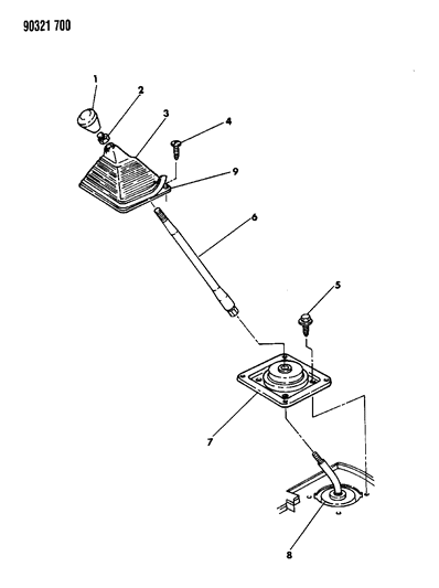 1992 Dodge D150 Controls, Gearshift Diagram 3 - Thumbnail