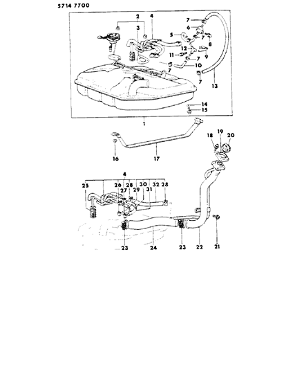 1986 Dodge Colt Bolt And Washer (6X16 4T) Diagram for MB400550