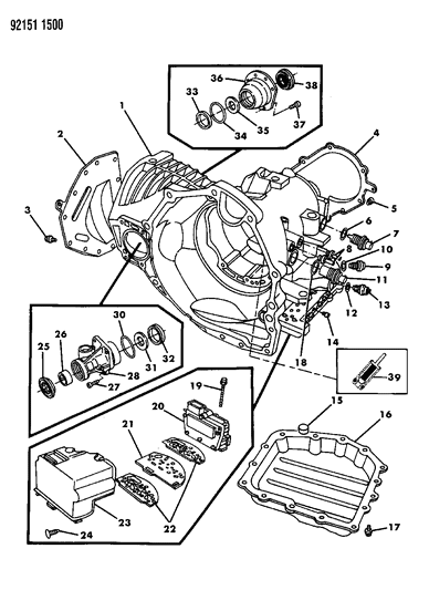 1992 Chrysler LeBaron GTC Case, Extension And Solenoid Diagram