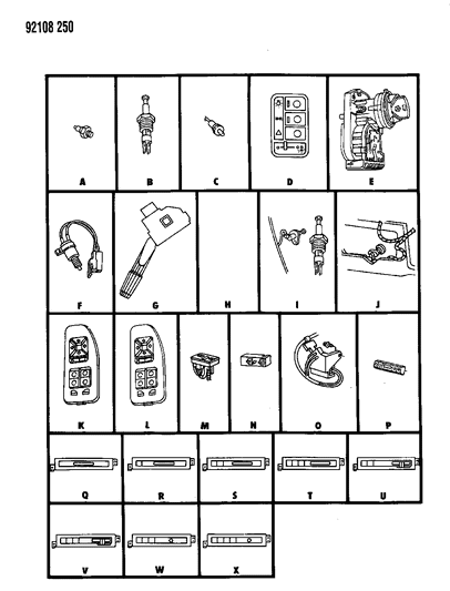 1992 Dodge Grand Caravan Turn Signal Switch Diagram for 4638063