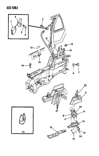 1988 Chrysler LeBaron Premium Belt - Front Seat Diagram 2 - Thumbnail