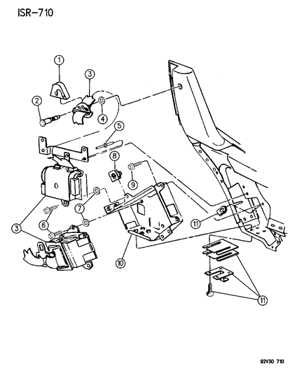 1995 Dodge Viper Seat Belt, Lap And Shoulder Door Mounting, Front Outer Diagram for GV22LX9