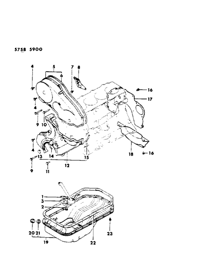 1985 Dodge Colt Oil Pan & Timing Belt Cover Diagram 5 - Thumbnail