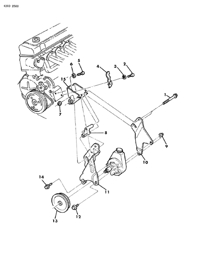 1984 Dodge Ram Wagon Pump Mounting - Power Steering Diagram 3 - Thumbnail