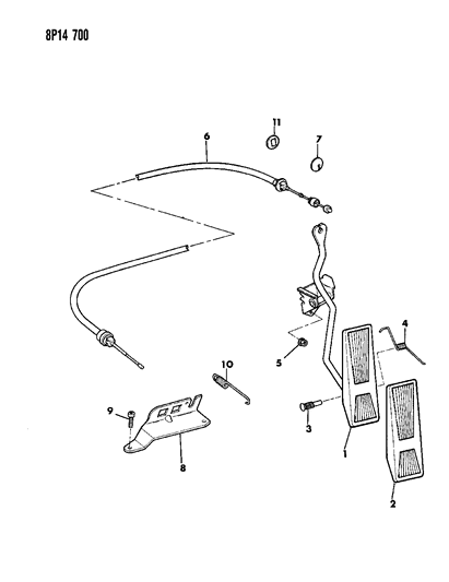 1990 Dodge Monaco Cable, Accelerator Diagram for 5269190