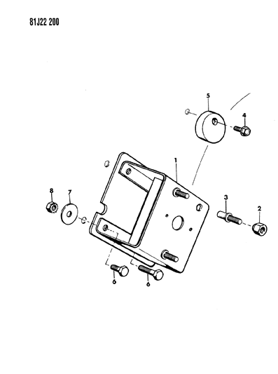 1986 Jeep Wrangler Wheel Mounting, Spare Diagram 1 - Thumbnail